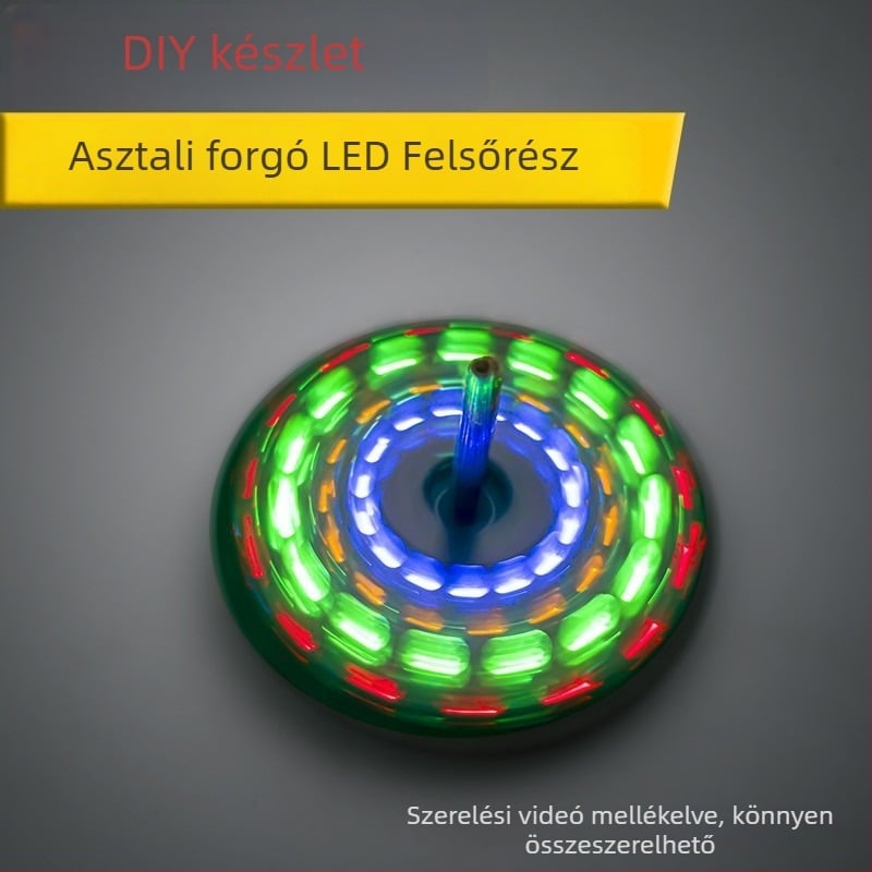 Asztali LED forgótop készlet villogó fényekkel, forrasztáshoz és DIY elektronika TJ-56-515