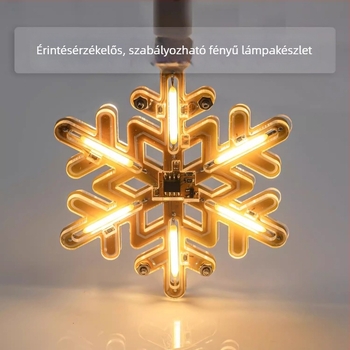 Hópehely alakú lámpa érintésre működő, lépcsőmentes fényerő-szabályozással — DIY elektronikai készlet kézzel készített éjjeli fényhez