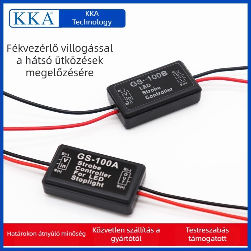 12VGS LED vezérlő munkalámpákhoz és csíklámpákhoz, balra–jobbra váltakozó stroboszkóp fénnyel