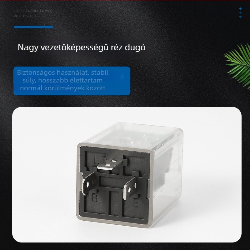 Weisong autóelektronikai villanó relé, DC12V-24V, univerzális 3-tűs, rövidzárlat elleni védelem