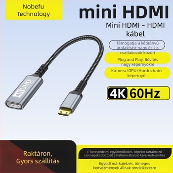 Micro/mini HDMI–HDMI kábel hordozható kijelzőhöz, Raspberry Pi és DSLR kamera