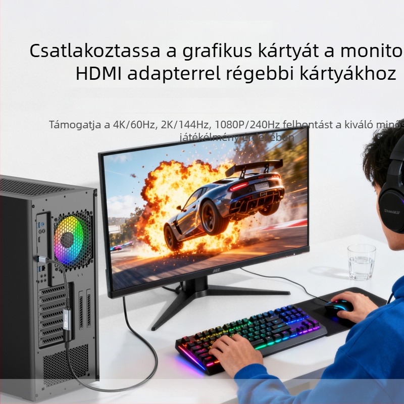 Micro/mini HDMI–HDMI kábel hordozható kijelzőhöz, Raspberry Pi és DSLR kamera