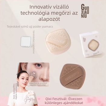 Guoxiaoniu tej-kávé árnyalatú: púderpuff az ujjhegyhez, cushion blush, mini ujj-púder, beauty egg a kiemeléshez és kontúrozáshoz