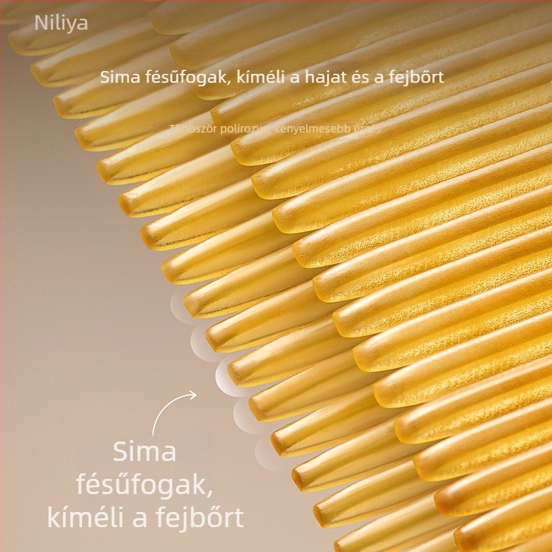 Niliya természetes szarv fésű nőknek hosszú hajhoz – vast, anti-sztatikus, simító hatású, otthoni használatra