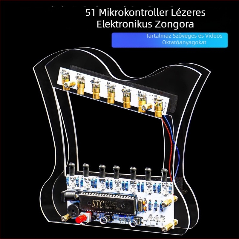 Mikrovezérlős lézeres elektronikus billentyűzet és harpa készlet – DIY technológia, forrasztás és összeállítás TJ-56-653