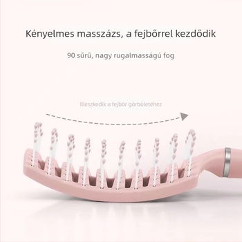 Légpárnás masszázs fésű hosszú hajra – nagy ívelt fésű a göndörítéshez és fejbőr masszázshoz, ABS műanyag
