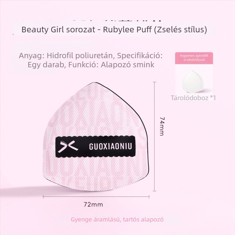 Guoxiaoniu Leilei sminkszivacs – rendkívül puha puff a cushion alapozóhoz, száraz és nedves használatra