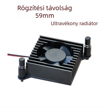 Alumínium grafikus kártya hűtőventilátor Raspberry Pi-hez, South Bridge és North Bridge közötti chip távolság 59 mm, 5V–12V üzemmód, méretek 38×37×14 mm