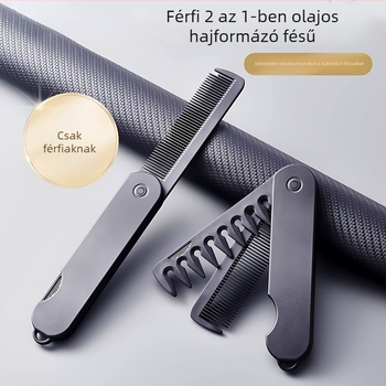 Férfiaknak tervezett vintage pompadúr hajkefe, volumenes formázáshoz, nagy fogak, bordázott textúra