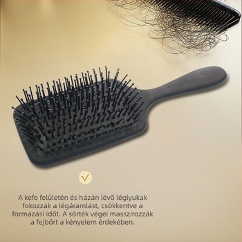 Légpárnás hajkefe, üreges, széles fogú – otthoni masszázs és szalon styling
