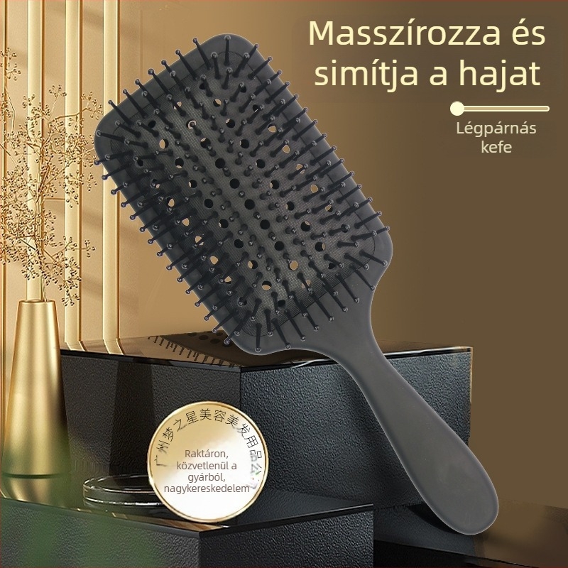 Légpárnás hajkefe, üreges, széles fogú – otthoni masszázs és szalon styling