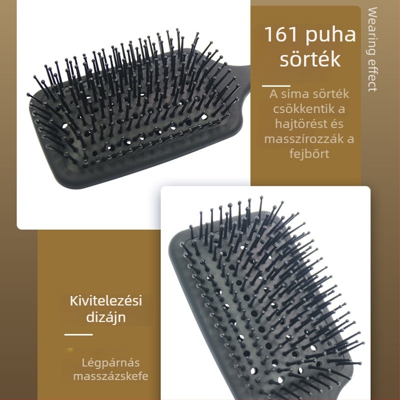 Légpárnás hajkefe, üreges, széles fogú – otthoni masszázs és szalon styling