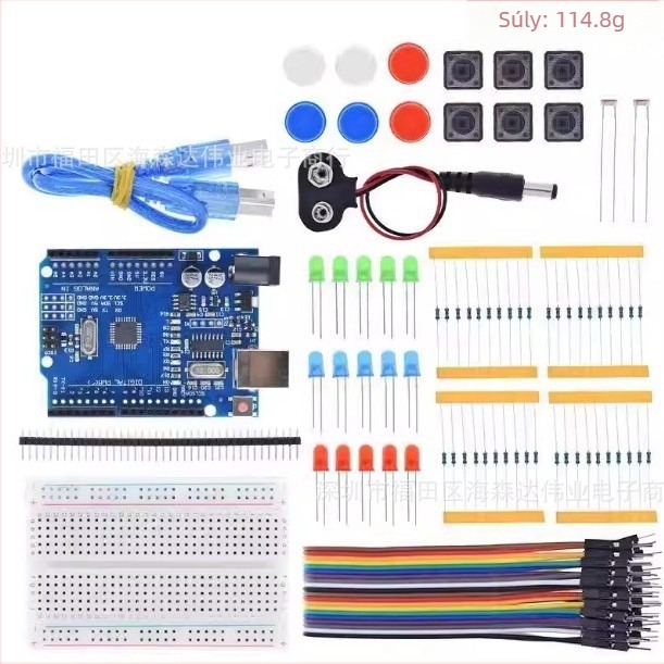 Hysenda UNO R3 13-az-1 kezdő készlet alaplappal, 400 lyukú breadboard és LED készlet
