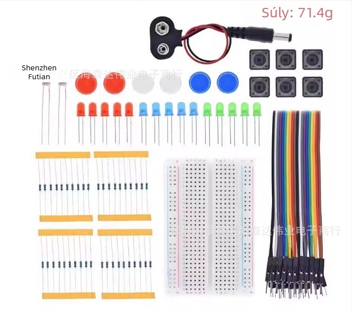 Hysenda UNO R3 13-az-1 kezdő készlet alaplappal, 400 lyukú breadboard és LED készlet