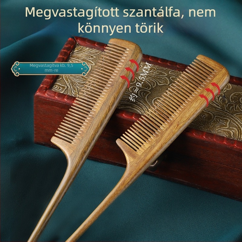 Szantálfa hajkefe gyerekeknek vékony fogakkal és hegyes véggel, hosszú hajú kislányok számára