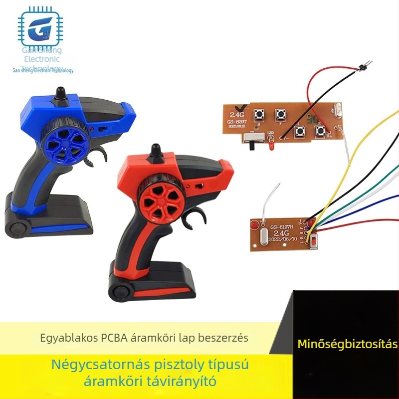 Pisztoly-stílusú négycsatornás RC autó PCB/PCBA, játékhoz, főboard modul