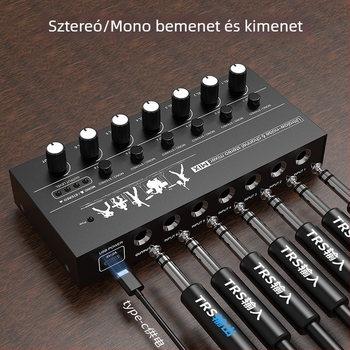 6- és 8-csatornás audió keverő, hangszer hub bővítő, mini vezérlő