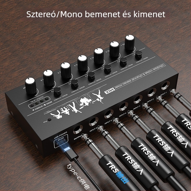 6- és 8-csatornás audió keverő, hangszer hub bővítő, mini vezérlő