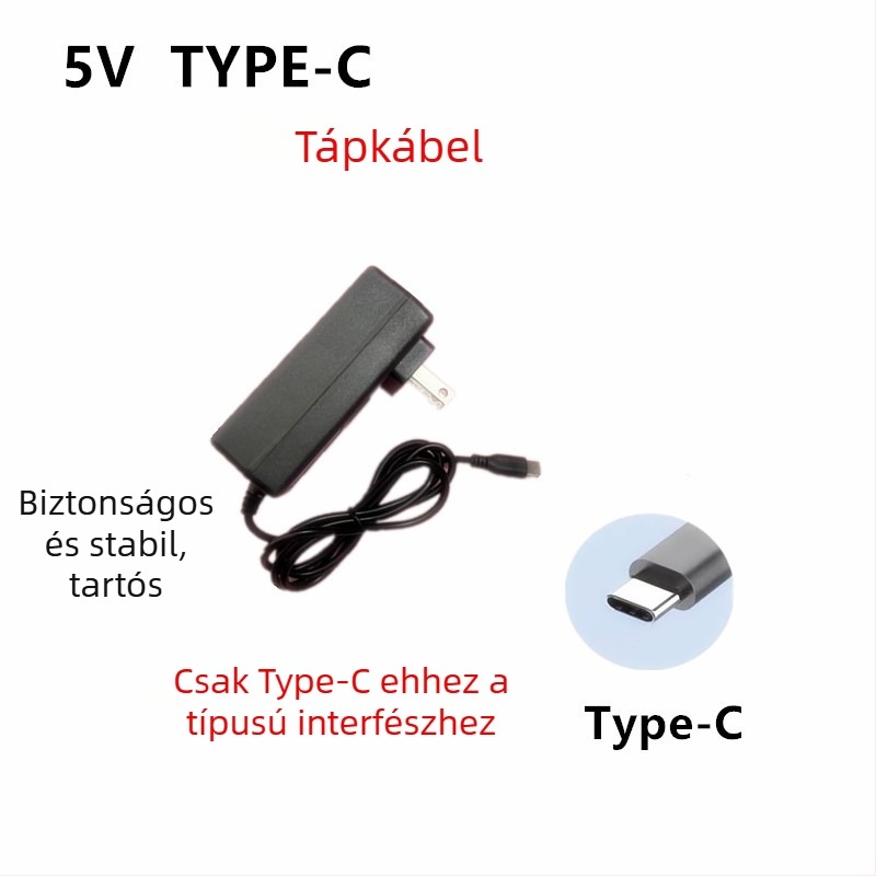5V 5A/4A/3A/2A tápegység Type-C csatlakozóval Raspberry Pi 5-höz és 25W növényvilágító LED-lámpa