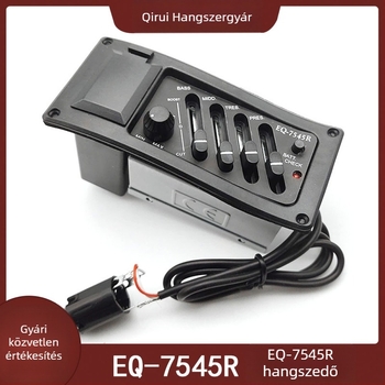 Négy sávos pickup EQ-7545R előfokozóval és equalizerrel folk akusztikus gitárhoz