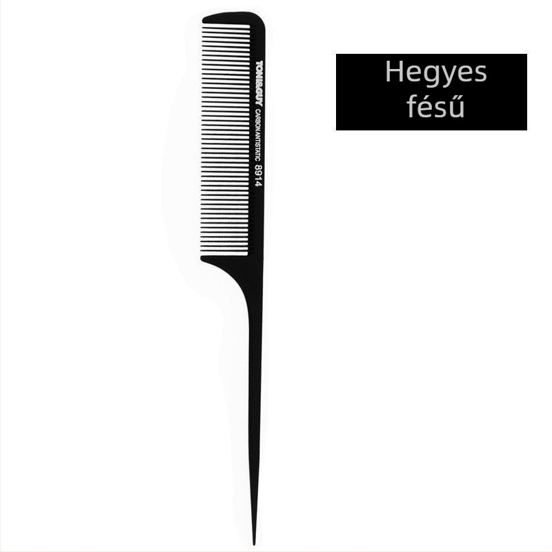 Fodrászati fésű hegyes farokkal, finom fogú, otthoni használatra; professzionális fodrászati fésű férfiaknak és hosszú hajú nőknek