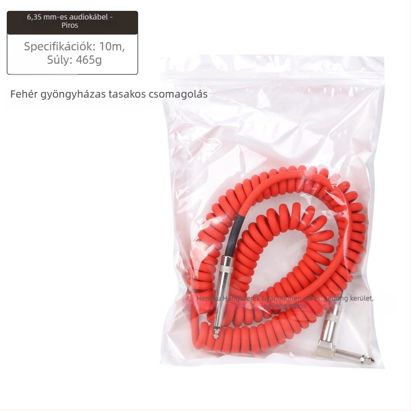6.3/6.35/6.5 mm-es férfi–férfi elektromos gitárkábel, PVC bevonat rézmaggal