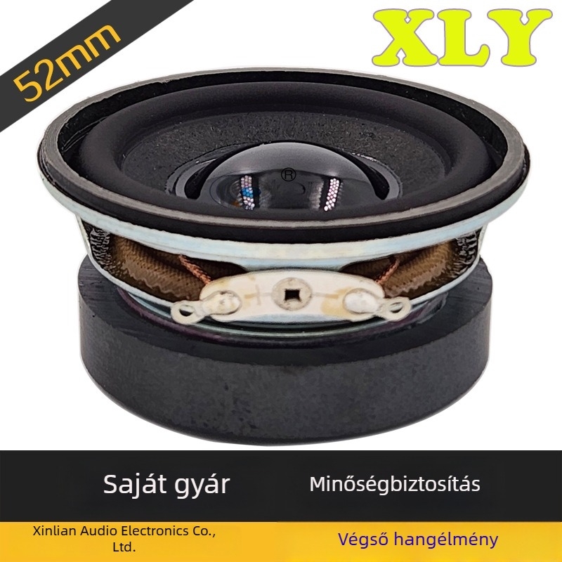 52 mm körkörös hangszóró papírdiaframmal, fekete külső mágnessel, kis teljes spektrumú meghajtó