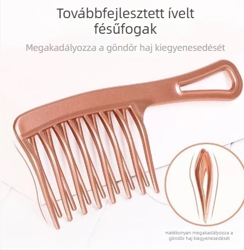 Göndör hajhoz széles fogú fésű, dupla soros fogazat, hosszú hajhoz