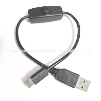 Raspberry Pi 4B tápegység kapcsolóval és USB‑A– USB‑C adapterkábellel LED-es jelzőfénnyel