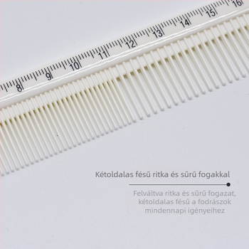 Fodrászati fésű mérőskálával, 21 cm hosszú – gyakorláshoz