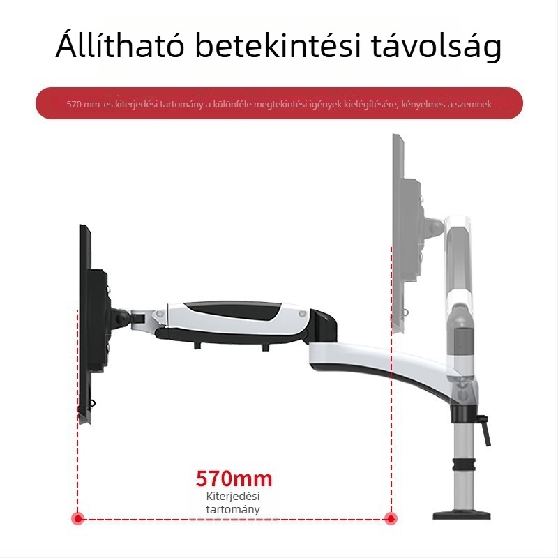 Gibbon 15–27 hüvelykes monitorállvány emelő karral és oszlopzáró furatokkal