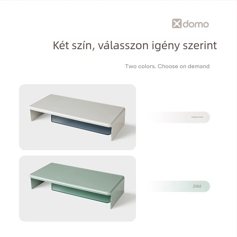 Deli számítógép-monitor emelőállvány kiemelt alappal, asztali tartó és tároló polc