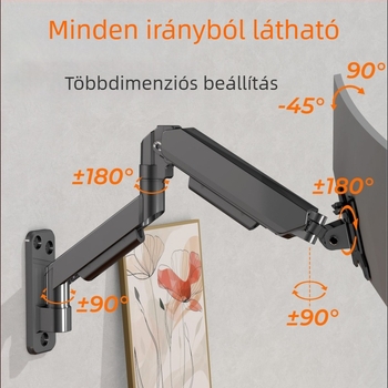 Fali monitorállvány 17–32 hüvelyk, univerzális, emelő mechanizmus