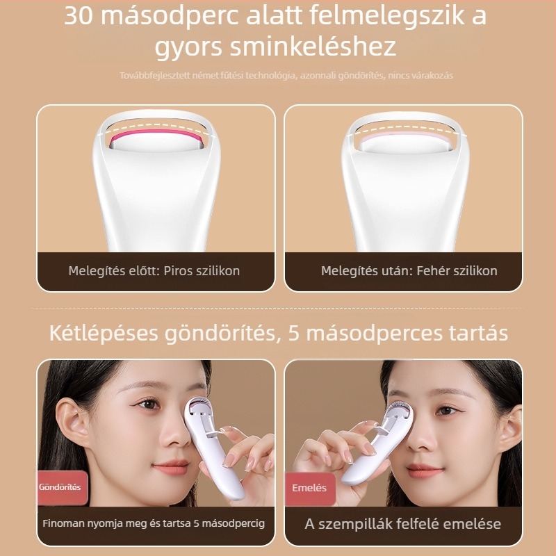 Elektromos melegített szempilla göndörítő, hordozható otthoni használatra, szempillák göndörítésére, napraforgó minta