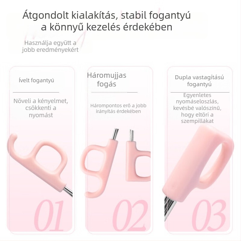 Hordozható szempillagöndörítő széles látószögű, kezdőknek, bőrt nem csíp