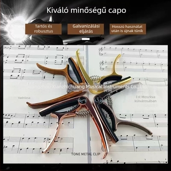 Fém gitár kapó, cink ötvözet, elektromos és akusztikus gitárhoz, színes doboz csomagolás, prémium gitár kiegészítő