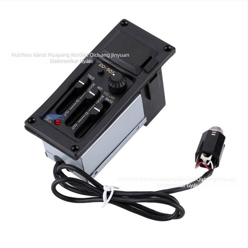 EQ-505R háromsávos aktív pickup akusztikus–elektromos gitárhoz, 6,35 mm-es jack