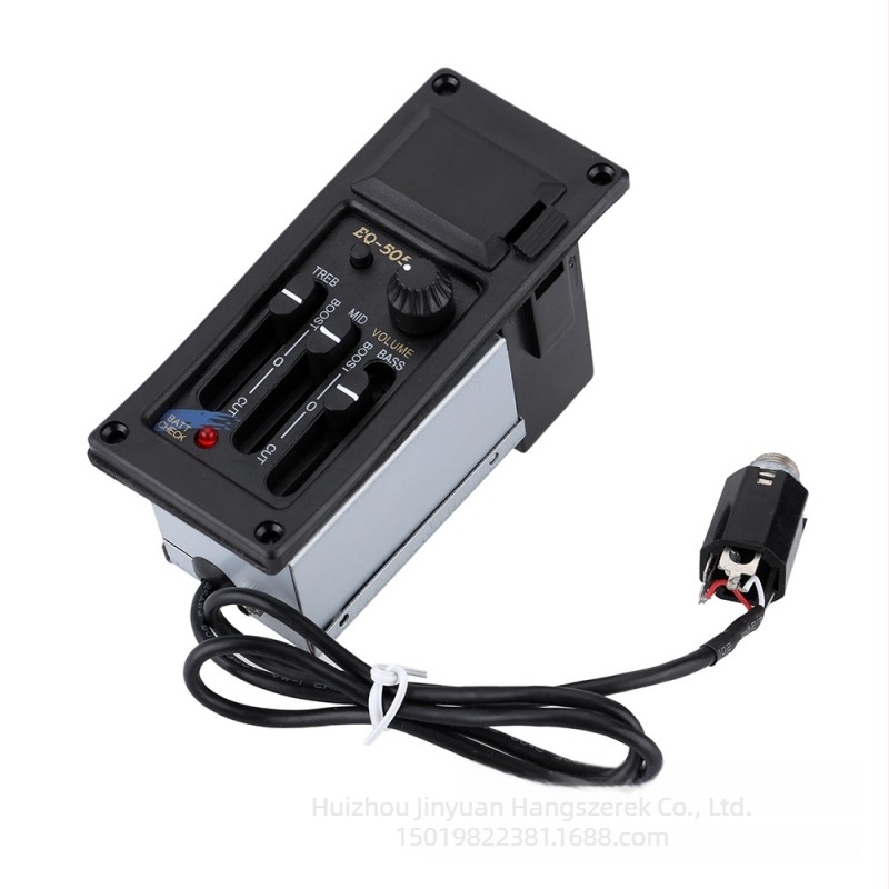EQ-505R háromsávos aktív pickup akusztikus–elektromos gitárhoz, 6,35 mm-es jack