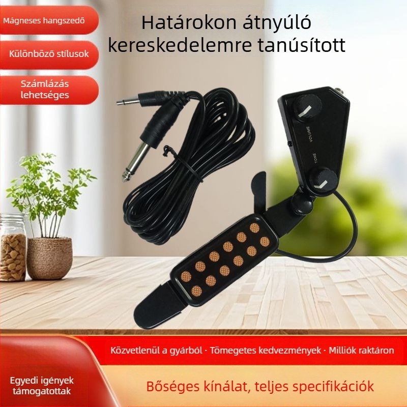 Gitár hanglyukba rögzíthető clip-on pickup állítható külső egységgel