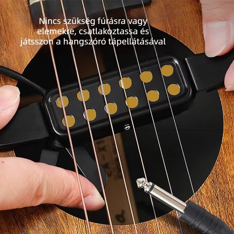Gitár hanglyukba rögzíthető clip-on pickup állítható külső egységgel