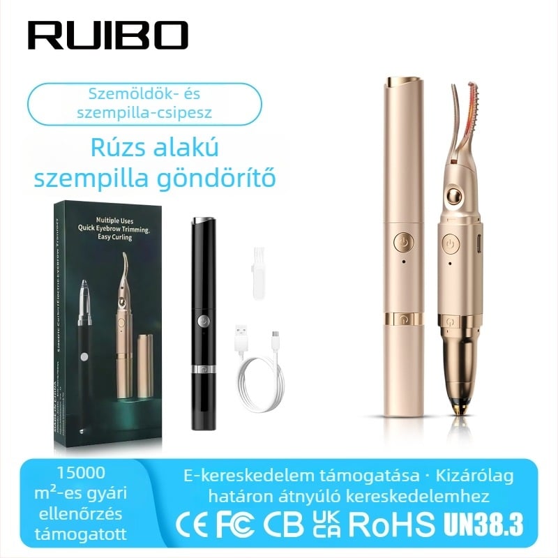Elektrikus melegítésű szempillavilla, hosszú tartó görbület, mini hordozható, újratölthető