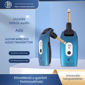 A9 vezeték nélküli elektromos gitár rendszer Bluetooth vevővel és pickup csatlakozóval