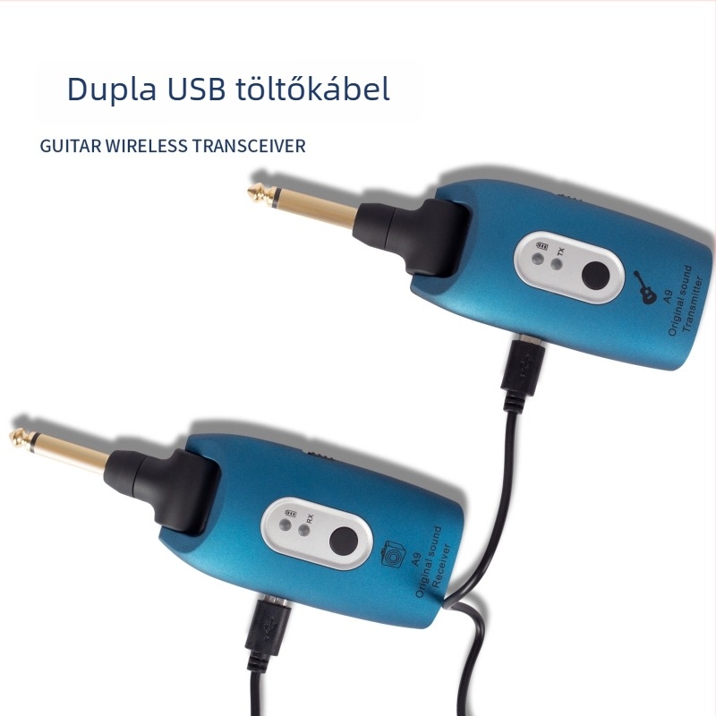 A9 vezeték nélküli elektromos gitár rendszer Bluetooth vevővel és pickup csatlakozóval