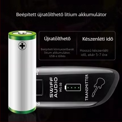 WS50 Vezeték nélküli adó–vevő fa elektromos gitárhoz Bluetooth-kapcsolattal
