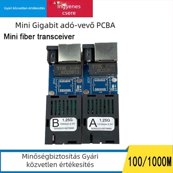 Mini Gigabit Single-Mode Száloptikai transzceiver SC csatlakozóval, 1 optikai port és 1 elektromos port