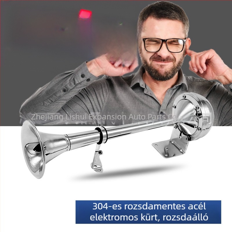 TZ335 304 rozsdamentes acélból készült elektromos légkürt, egy- és kéttubusos kialítással hajókhoz és autókhoz Boathorn