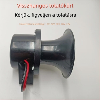 Hátrameneti hangjelző hangszóró, 12V/24V, univerzális teherautókhoz, építőipari járművekhez és elektromos autókhoz