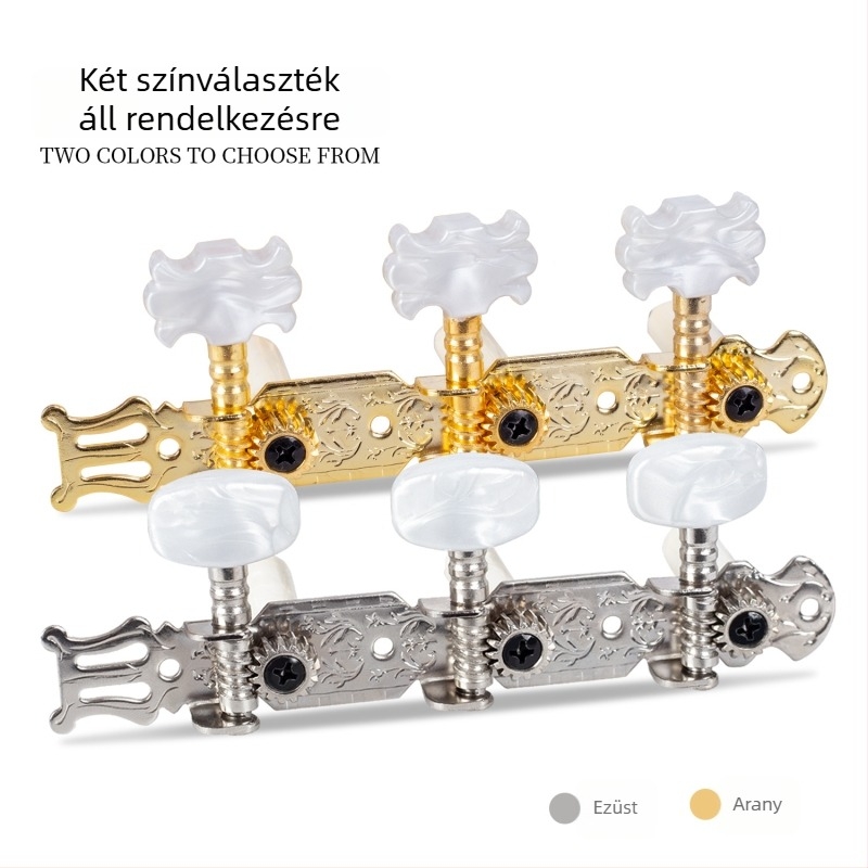 Arany virág alakú hangolófejek klasszikus gitárhoz, pár csavarokkal