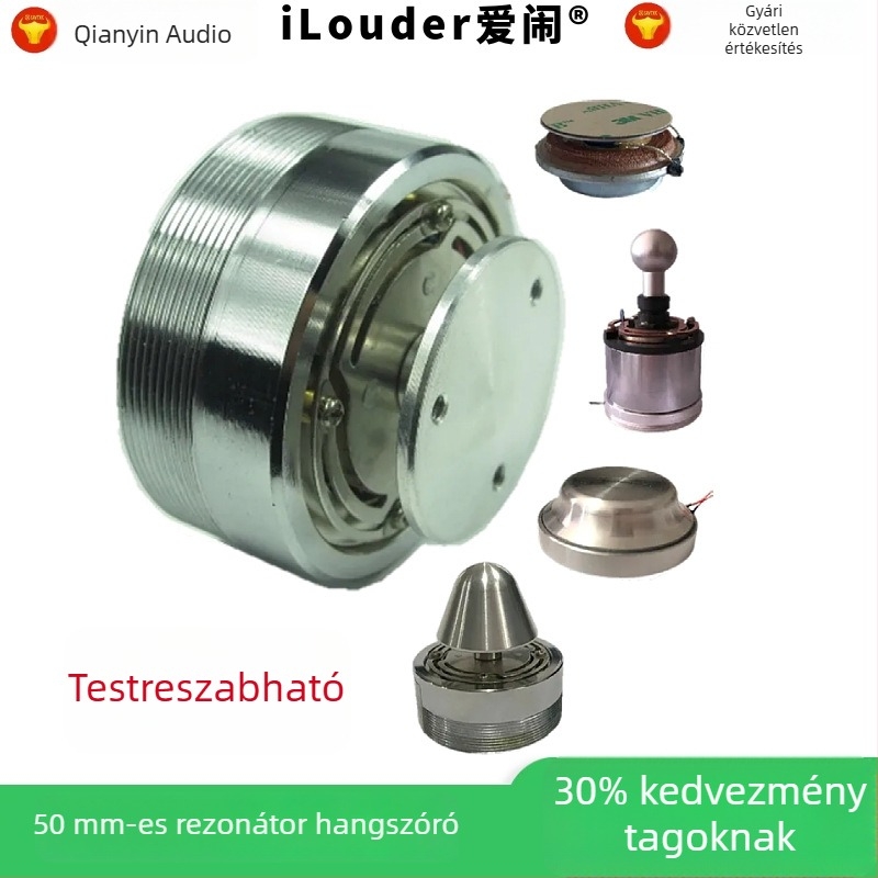 50 mm-es rezonáns rezgő hangszóró, 25W, 2 hüvelykes méretű, fürdőkádban és masszírozóhoz