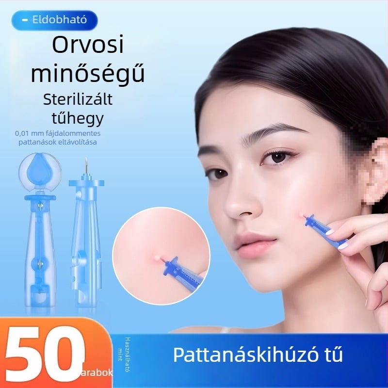 Rozsdamentes acélból készült egyszer használatos akne-eltávolító eszköz milia és pattanások kezelésére